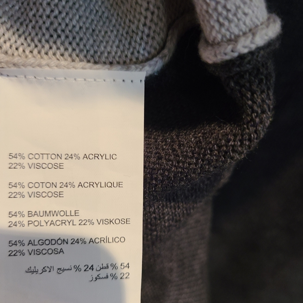 Relaxed Gray & Cream Hooded Knit Sweater - Picture 7 of 8